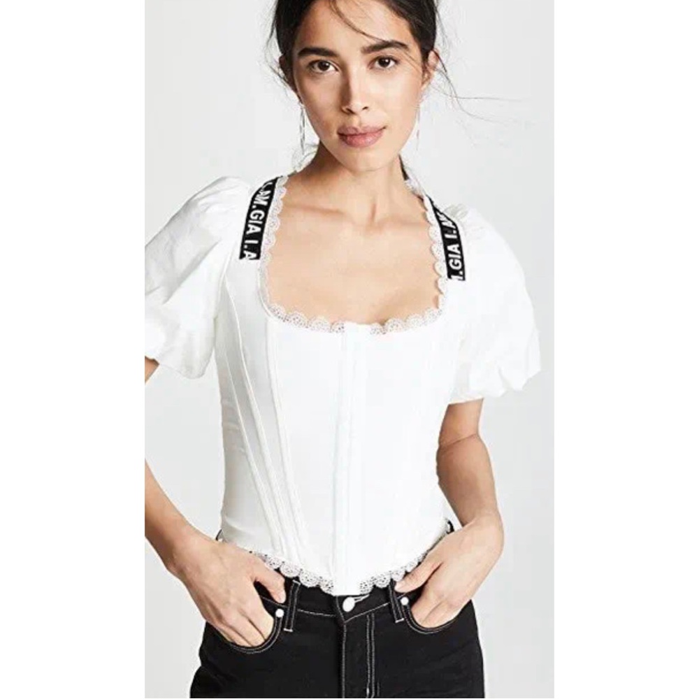 I.AM.GIA White Corset Top